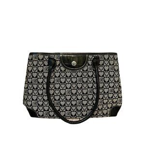 Brighton Hearts Black Gray Expandable Shoulder Bag
